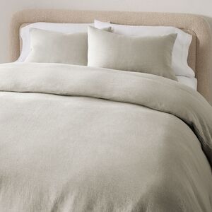 West Elm | 100% Linen Light Gray Full/Queen Duvet Cover